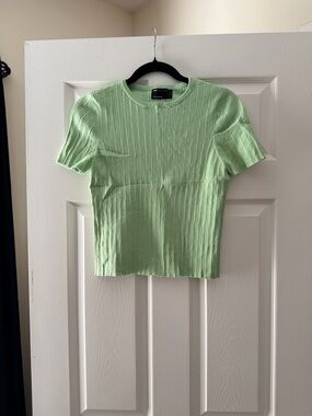 ASOS Light Green Ribbed Crewneck Short Sleeve Tee